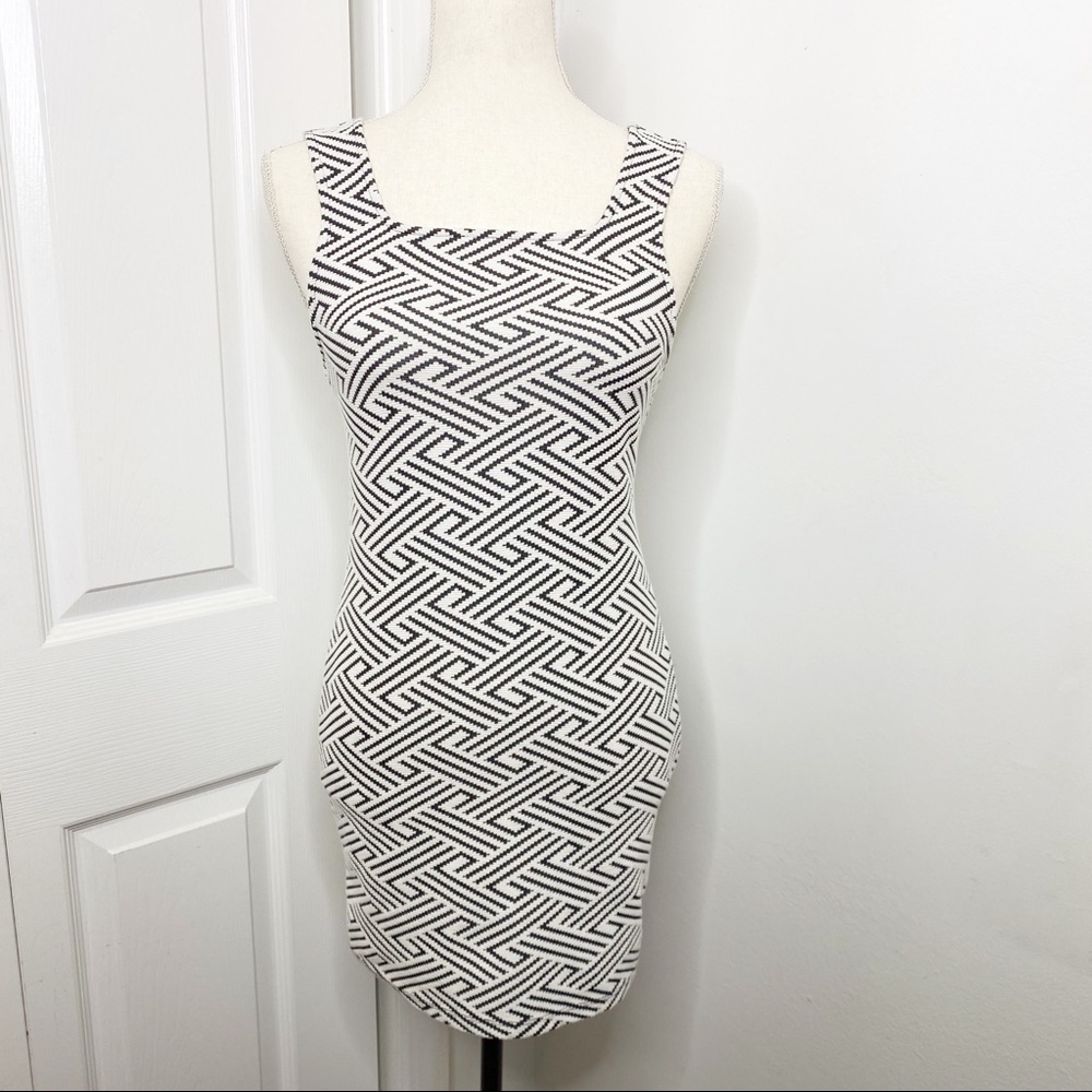 TopShop Black and White Bodycon Mini Dress